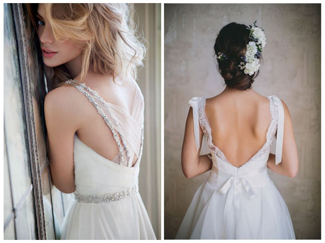 Свадебное платье с кружевной спинкой