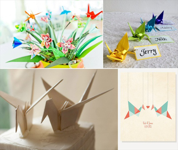 Оригами на свадьбе
