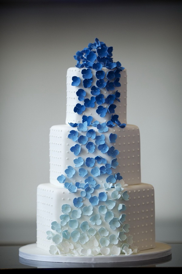 Синий свадебный торт