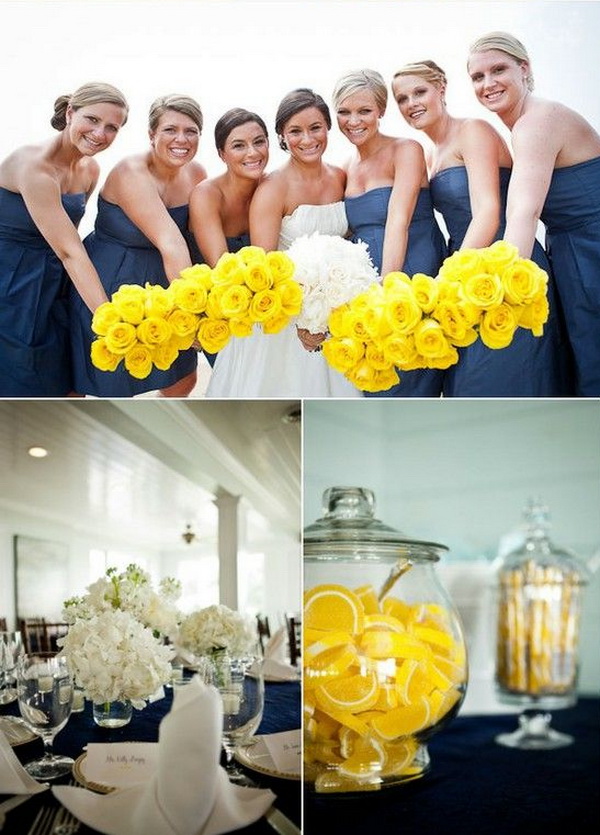 Желто-синяя свадьба фото