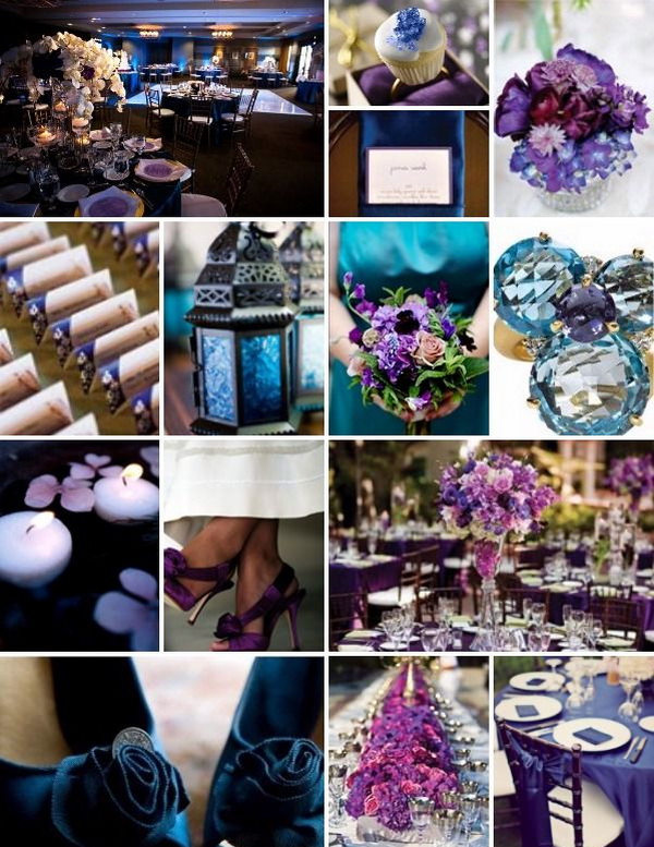 Свадебная палитра синий и фиолетовый