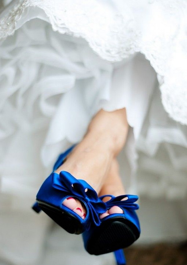Синие свадебные туфли