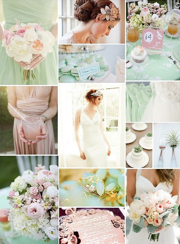 Цвет свадьбы пастельный зеленый