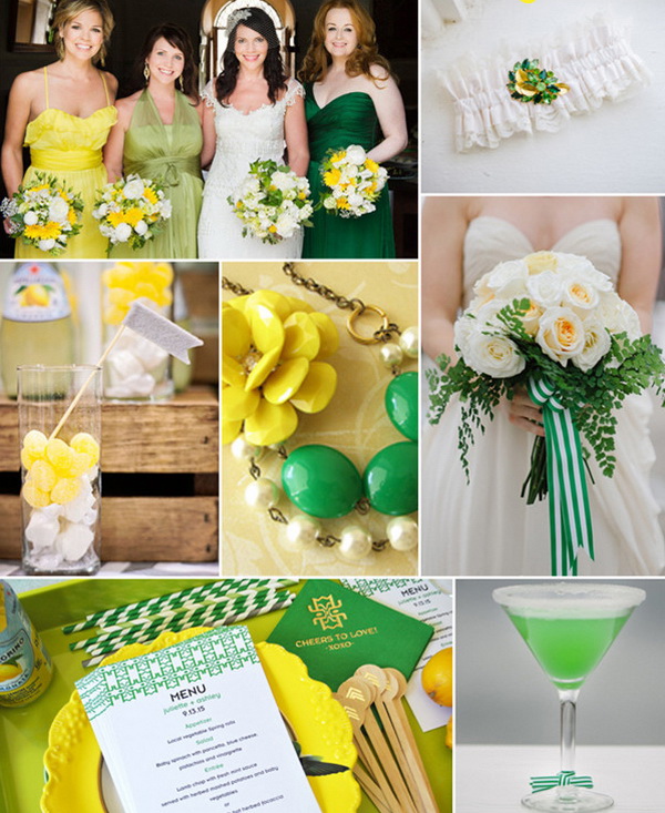 Зелено-желтый цвет свадьбы